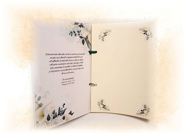 Agenda / album / jurnal personalizat pentru doamna invatatoare / educatoare / diriginta / profesoara, "Cartea cu ganduri", tema florala, cale
