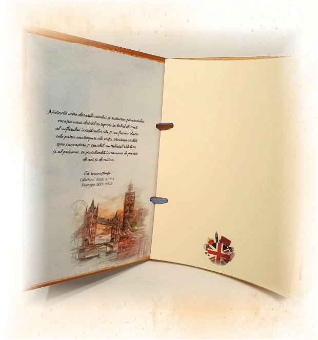 Agenda / album / jurnal personalizat pentru doamna invatatoare / educatoare / diriginta / profesoara, "Cartea cu ganduri", Limba engleza
