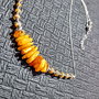 Colier argint opal de foc etiopian ambra chihlimbar lant argint boho chic minimalist trendy - Transport gratuit