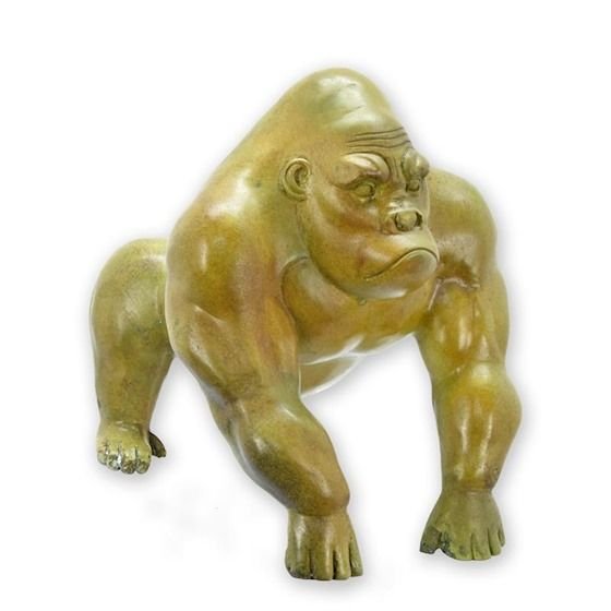 Gorila aurie-statueta din bronz