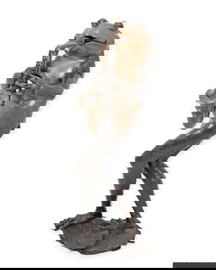 Broasca cu saxofon-statueta din bronz