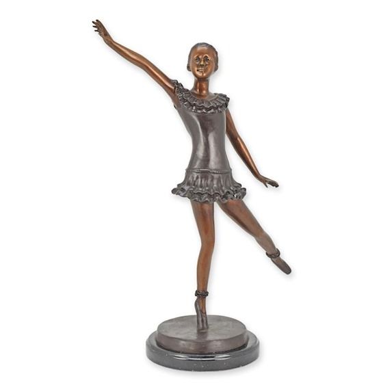 Balerina-statueta din bronz pe un soclu din marmura