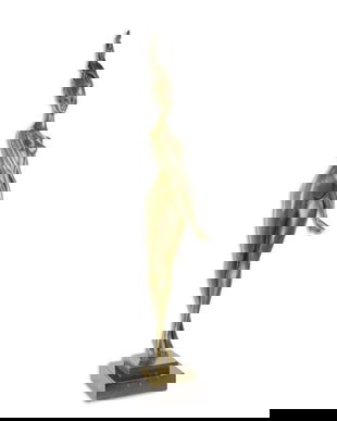 Nud modern-statueta din bronz cu finisaj verzui