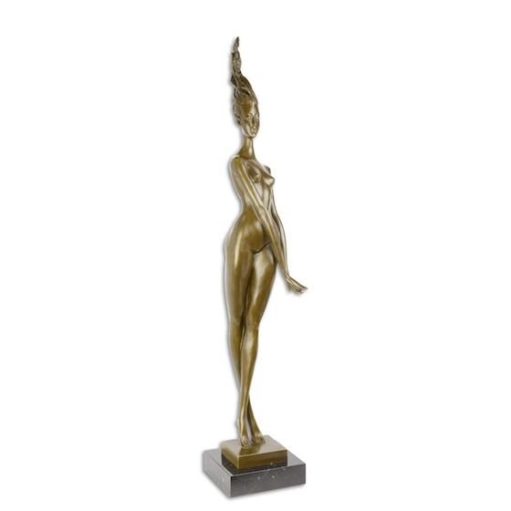Nud modern-statueta din bronz cu finisaj verzui