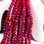 Cristale din sticla, rondelle, 4x3 mm, opace, AB, rosu inchis-L04