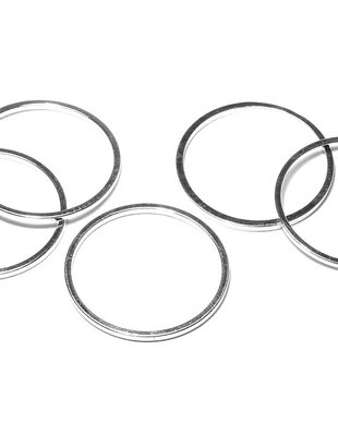 Link din alama, rotund, platina, 16 mm