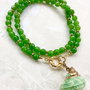 Colier jad verde & scoica naturala