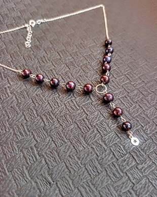 Colier argint perle naturale de cultura lant charm argint minimalist boho chic trendy cadou - Transport gratuit