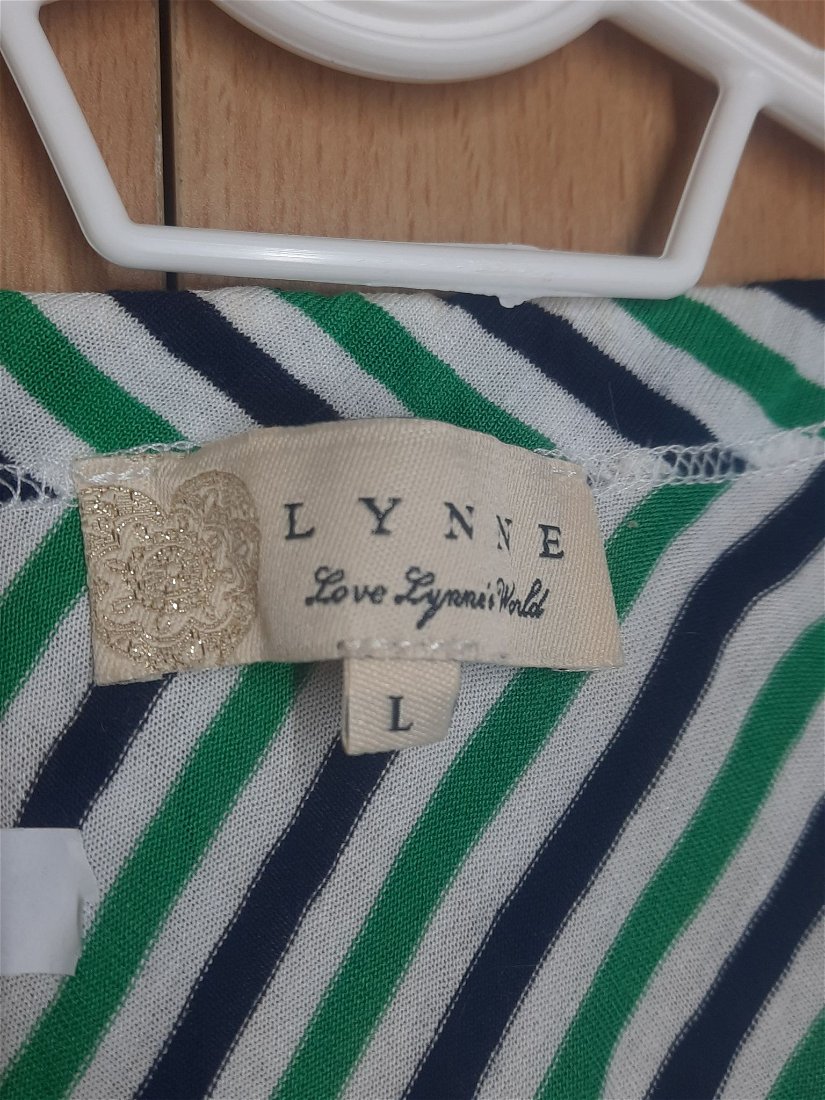 Maiou damă, "Lynne", dungi verzi, albe și negre, mărimea L