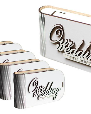 Pachet 5 cutii stick USB pentru nunta personalizata - WEDDING MEMORIES - CS1023NS01
