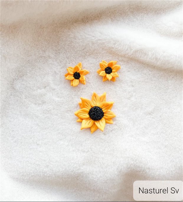 Set cercei si pandantiv: Floarea soarelui