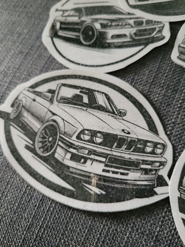 Sticker model BMW pe hârtie - 7 buc./set