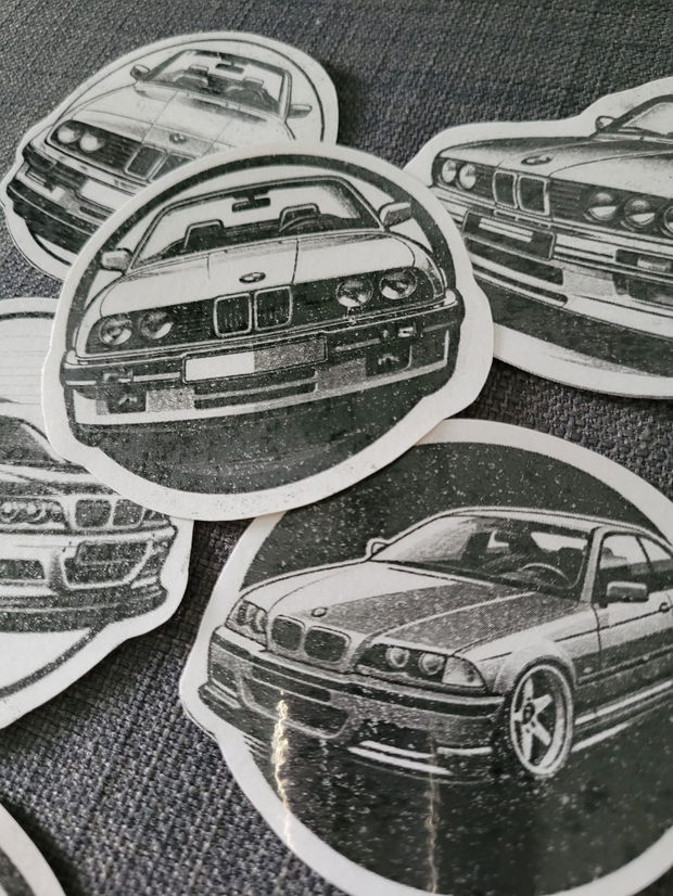 Sticker model BMW pe hârtie - 7 buc./set