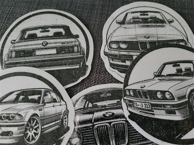 Sticker model BMW pe hârtie - 7 buc./set