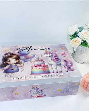 Cutie trusou botez - Fetita si unicornul