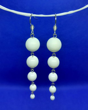 Cercei lungi din pietre semiprețioase - agat alb