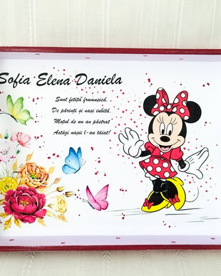 Tavita de turta personalizata, Minnie Mouse