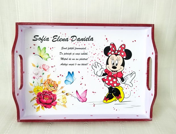 Tavita de turta personalizata, Minnie Mouse