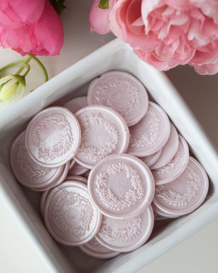 Sigilii din ceară soft pink model ghirlandă - set 30 buc