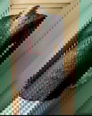 Bluza mătase naturala brodata cu paiete