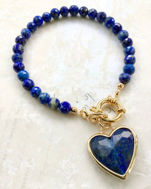 Bratara inima lapis lazuli
