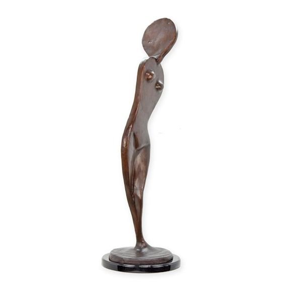 Nud modern-statueta din bronz cu soclu din marmura