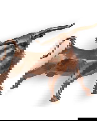 Taur-statueta moderna din bronz masiv