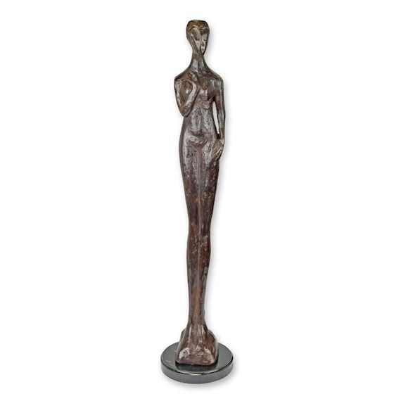 Nud modern-statueta din bronz masiv cu un soclu din marmura