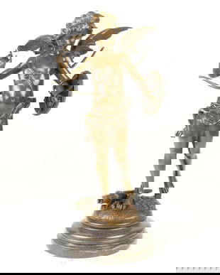 Ingeras razboinic-statueta din bronz cu un soclu din marmura