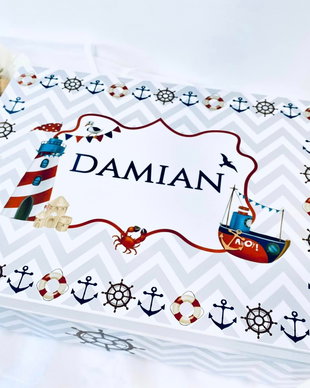Cutie trusou botez - Nautical