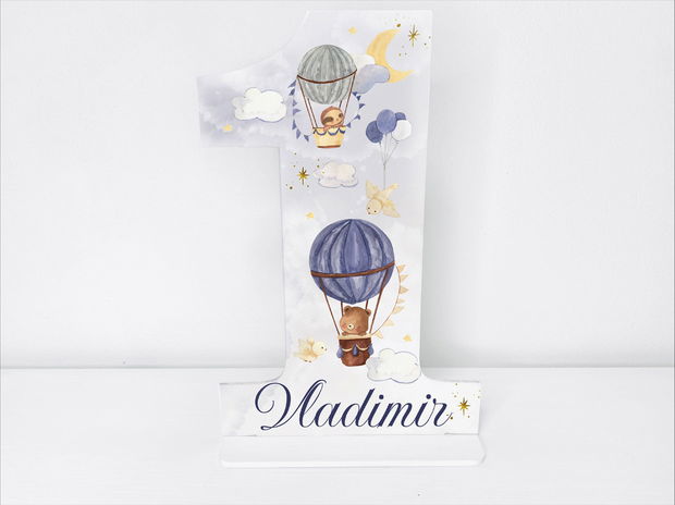 Cifra 1 Personalizata - Hot air Balloon