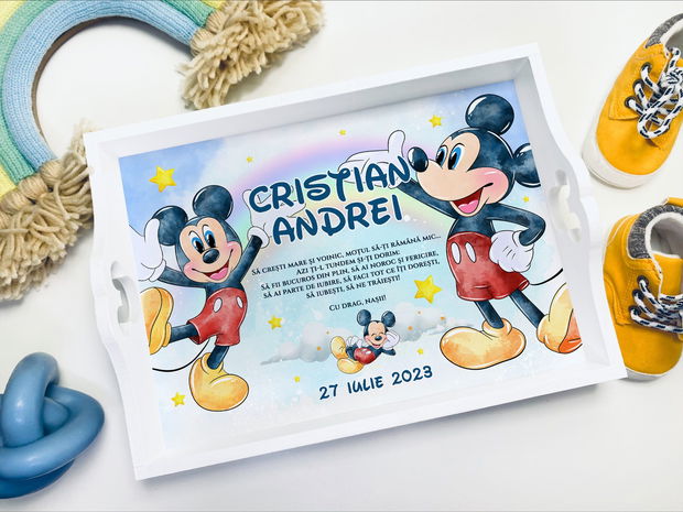 Set aniversar personalizat 1 anisor - Special Mickey Mouse - Tavita mot si accesorii