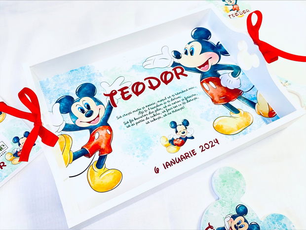 Set aniversar personalizat 1 anisor - Special Mickey Mouse - Tavita mot si accesorii