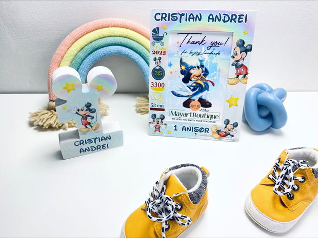 Set aniversar personalizat 1 anisor - Special Mickey Mouse - Tavita mot si accesorii