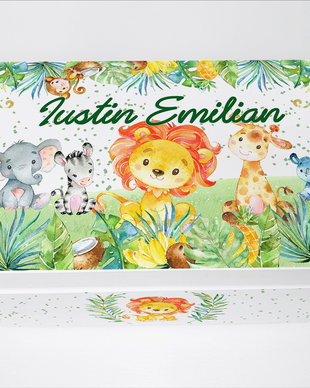 Cutie Amintiri Copii Personalizată - Safari Friends