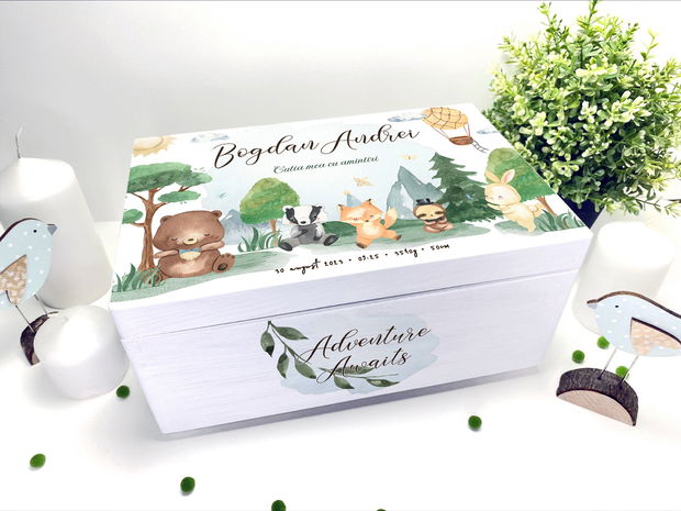 Cutie Amintiri Copii Personalizată - Forest Friends