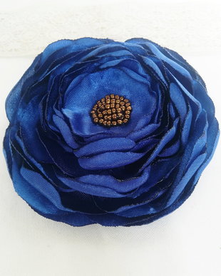 brosa floare  albastru regal satinat , 11 cm
