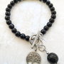 Bratara Unisex onix negru & copacul vietii