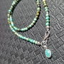 Colier argint turcoaz natural african amazonit charm boho chic trendy - Transport gratuit