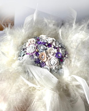 Buchet de mireasa・Nunta eleganta・Nunta cu stil・Buchet cu pene