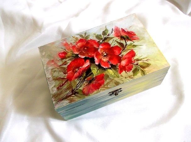 cutie lemn cu model floral 46339