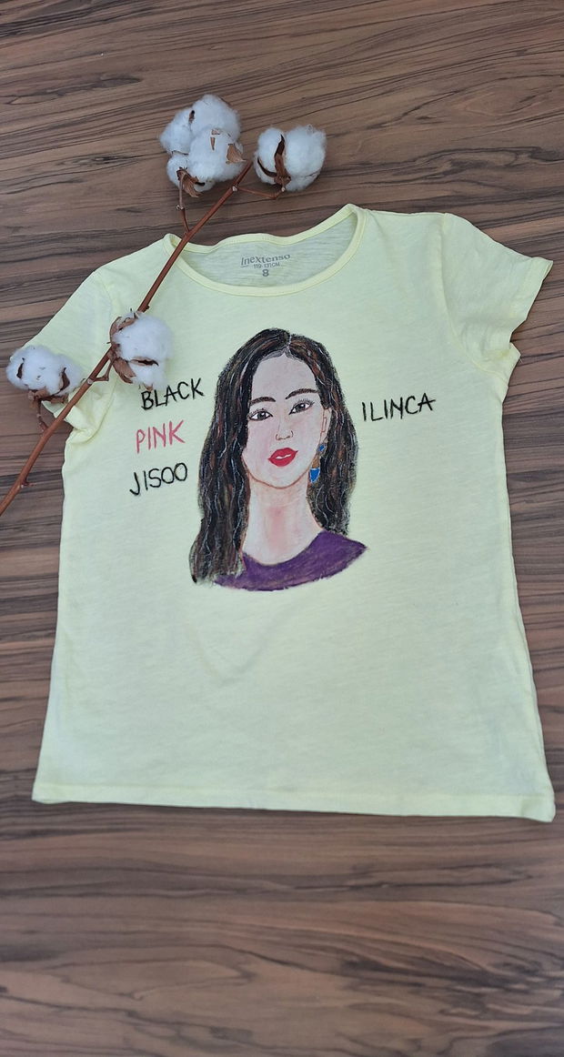 Tricou pictat  Black Pink-Jisoo