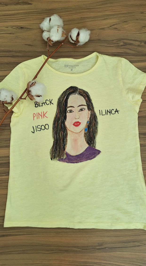 Tricou pictat  Black Pink-Jisoo