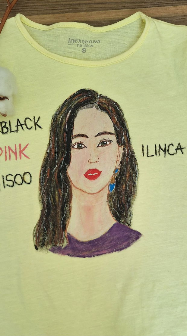 Tricou pictat  Black Pink-Jisoo