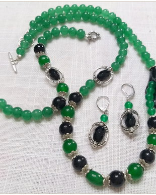 SET-JAD VERDE SI ONIX NEGRU