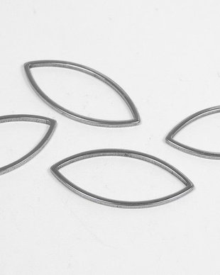 Link din alama, horse eye, platina, 16.5x8 mm