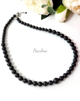 Colier clasic perle Swarovski elegant Mystic Black