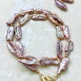 Colier perle baroc Biwa lila rose prafuit