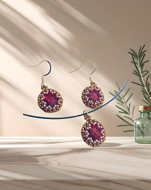 Set cu cristale rosii
