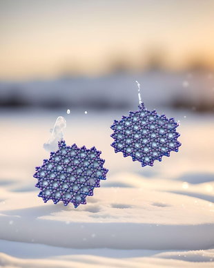 Cercei eleganti cu model lace hexagonal